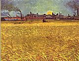 Vincent van Gogh WheatField at Sunset painting